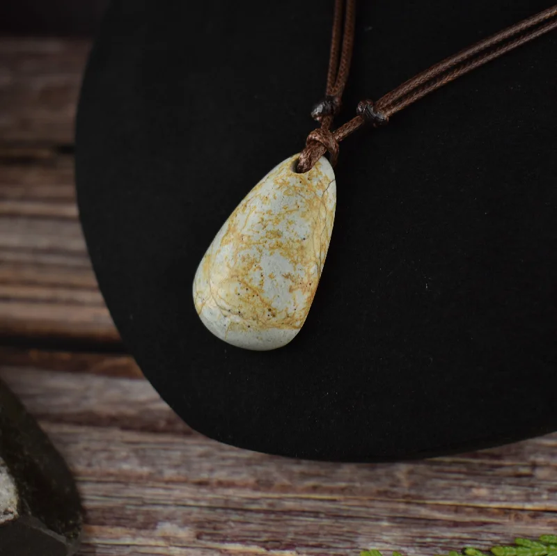 women custom charm necklaces -Robins Egg Jasper Focal Pendant Necklace