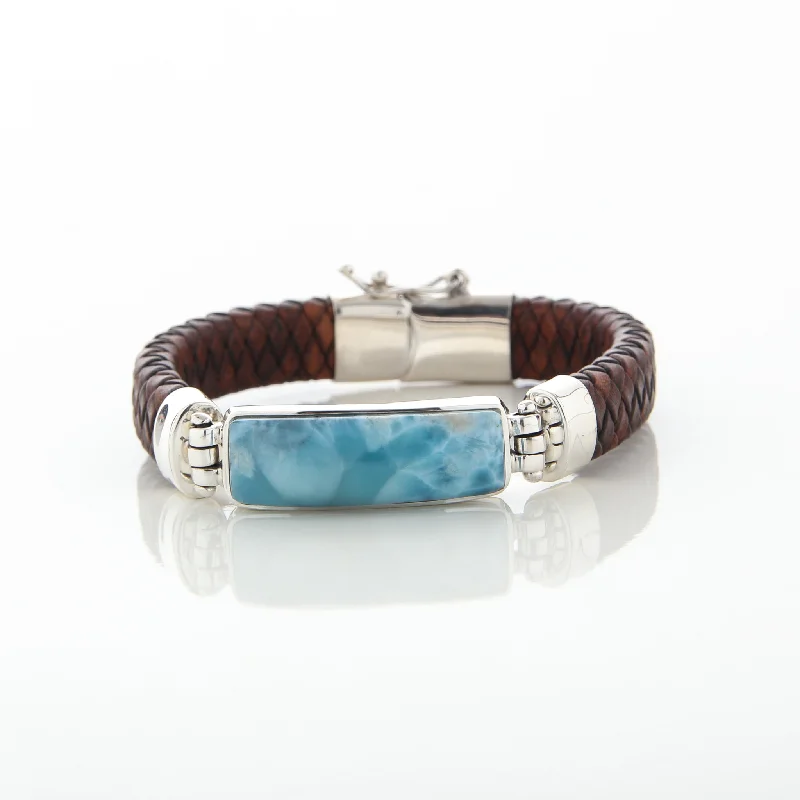 women custom gemstone bracelets -Omer Brown Leather Bracelet