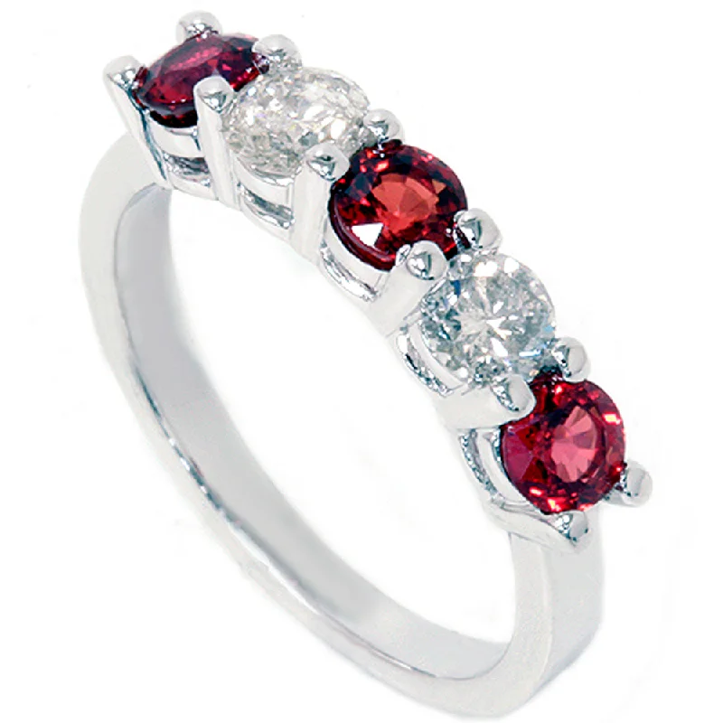 women cushion engagement rings -1 1/2ct Red Sapphire & Diamond Wedding Ring 14K White Gold