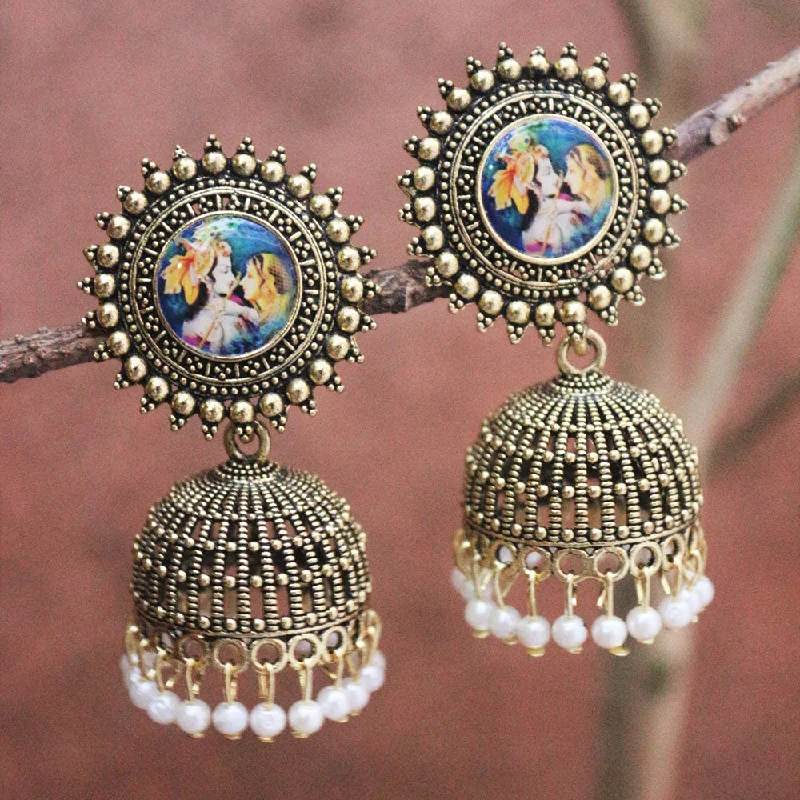 women stud earrings -H K Fashion Gold Plated Pearls Jhumki Earrings