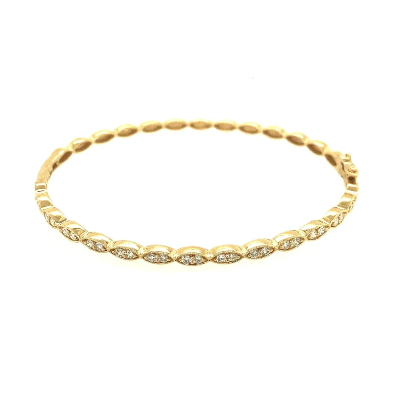 women crystal bangles -Tapered Design Diamond Bangle Bracelet