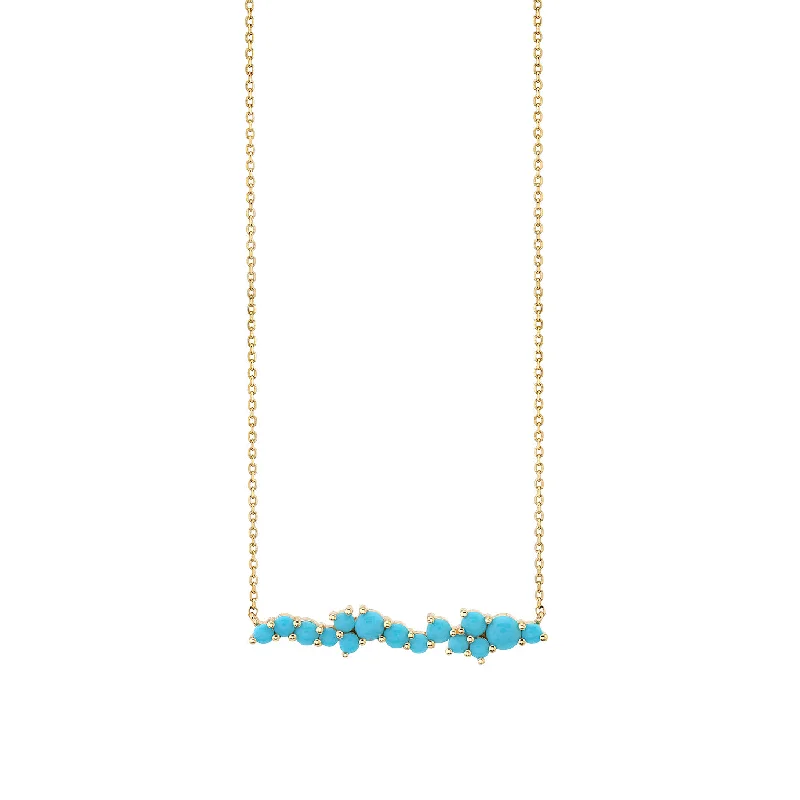 women pearl necklaces -Gold & Turquoise Cocktail Bar Necklace