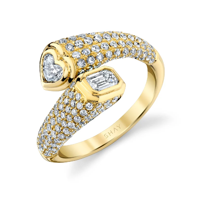 women wedding rings -READY TO SHIP DIAMOND PAVE BYPASS PINKY RING