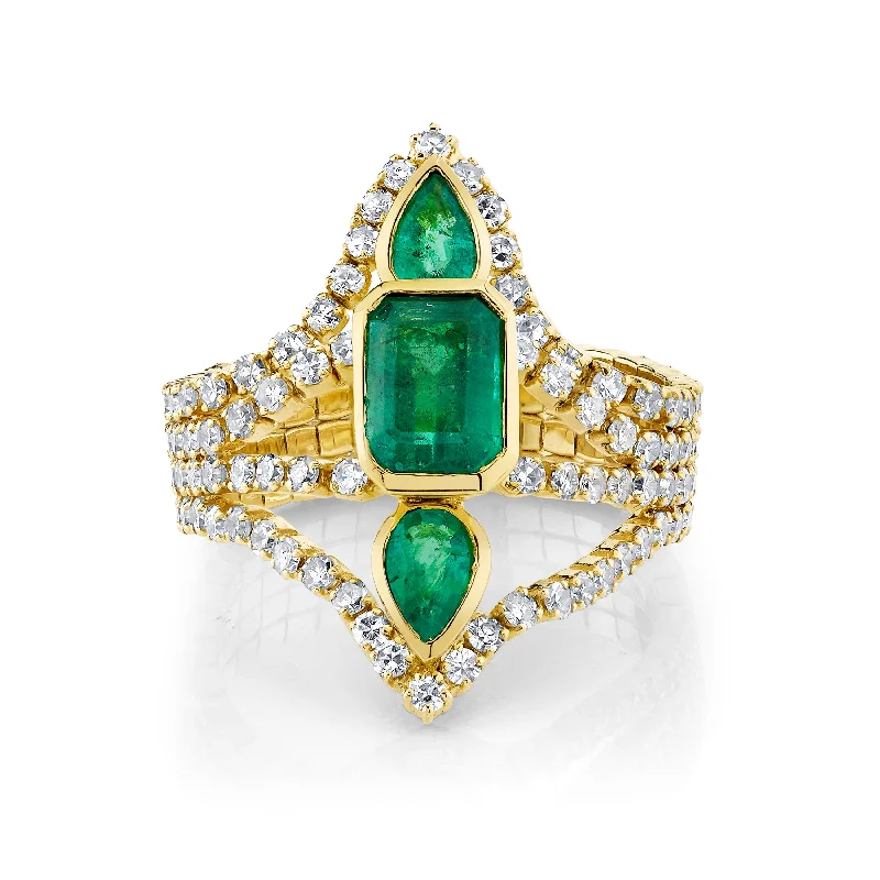 Yellow Gold/Dia/Emerald