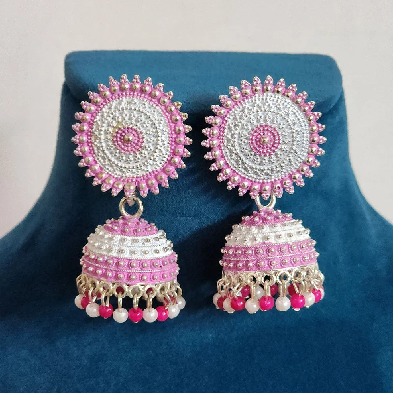 women long earrings -H K Fashion Gold Plated Pearls Jhumki Earrings