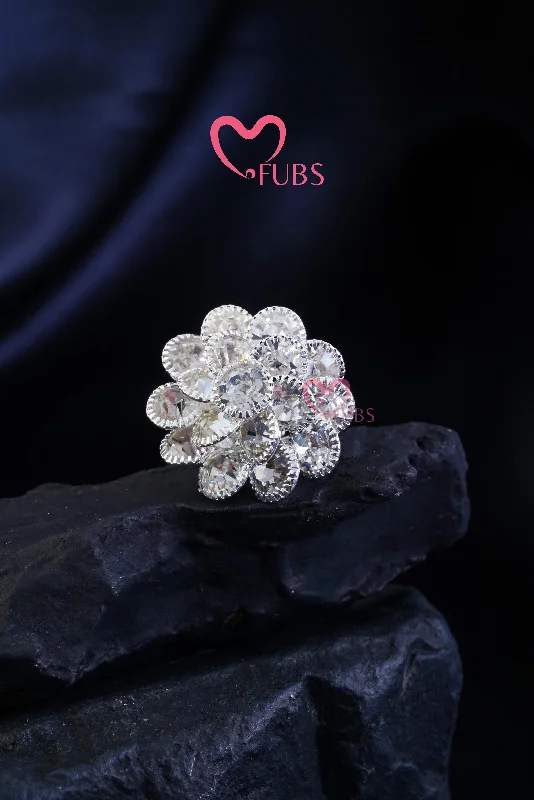 women eternity engagement rings -Petalled Stone Enchantment Ring