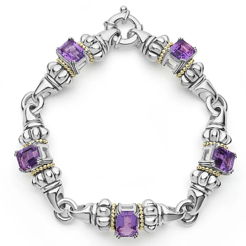 women minimalist bangles -Glacier Classic Amethyst Bracelet