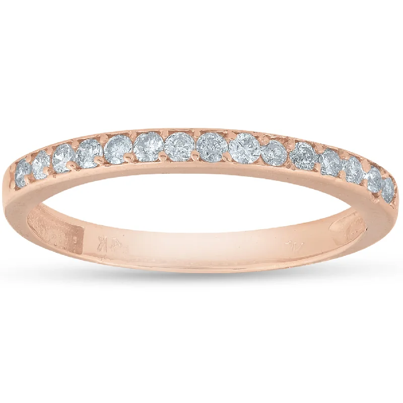 women diamond band engagement rings -1/4ct Diamond Ring in 14k White, Yellow, or Rose Gold