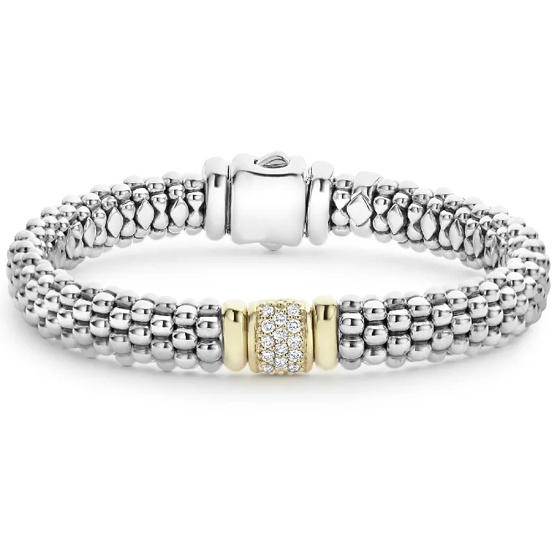 women vintage-style bangles -Caviar Lux Diamond Caviar Bracelet | 9mm