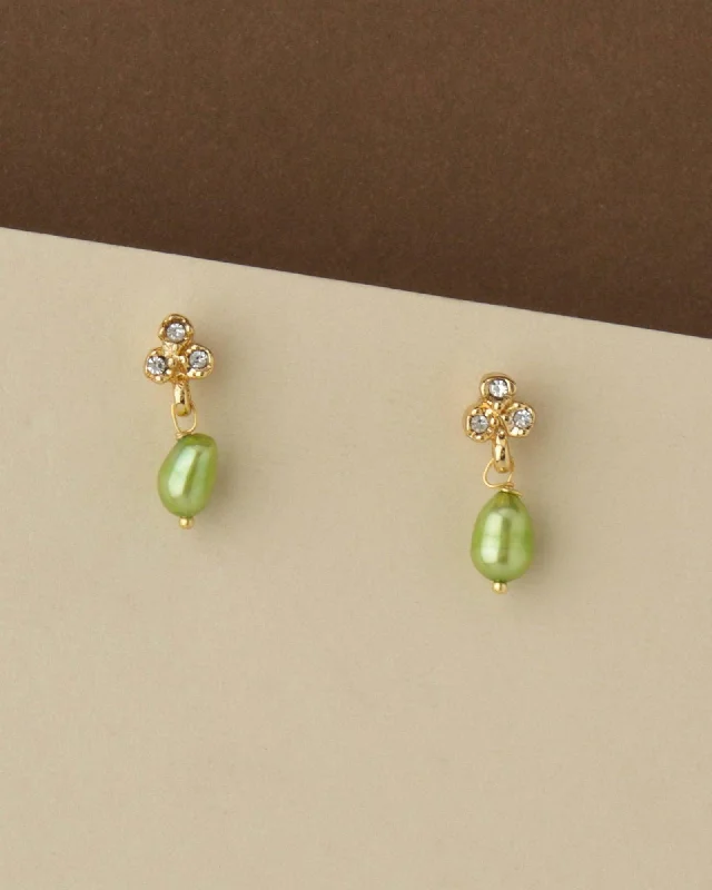 women multicolor earrings -Little Pretty Hang Pearl Earring