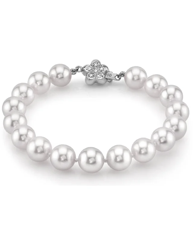 women custom charm bracelets -White South Sea Pearl Bracelet, 9.0-10.0mm - AAAA Quality