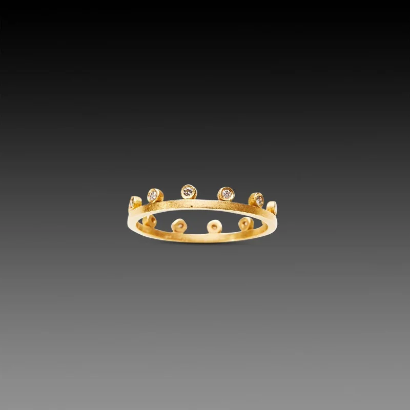 women affordable rings -Diamond Side Dot Band