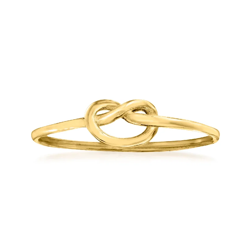 women double halo engagement rings -Ross-Simons Italian 14kt Yellow Gold Love Knot Ring