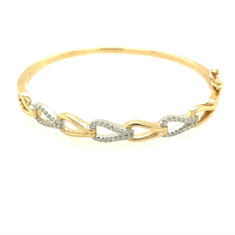 women oversized bangles -Diamond Link Style Bangle Bracelet