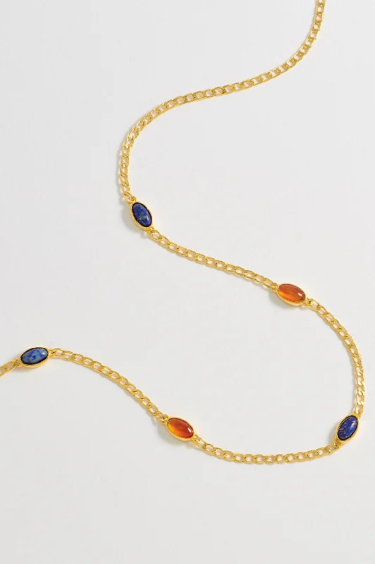 women elegant necklaces -Gemstone Chain Necklace