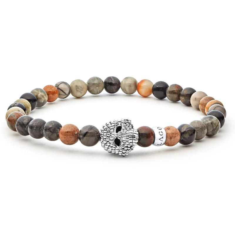 women rose gold bracelets -Anthem Picasso Jasper Skull Bracelet