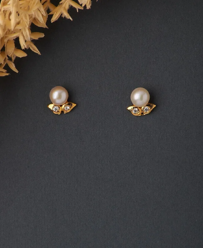 women large stud earrings -Sweet & Simple Pearl Stud Earring