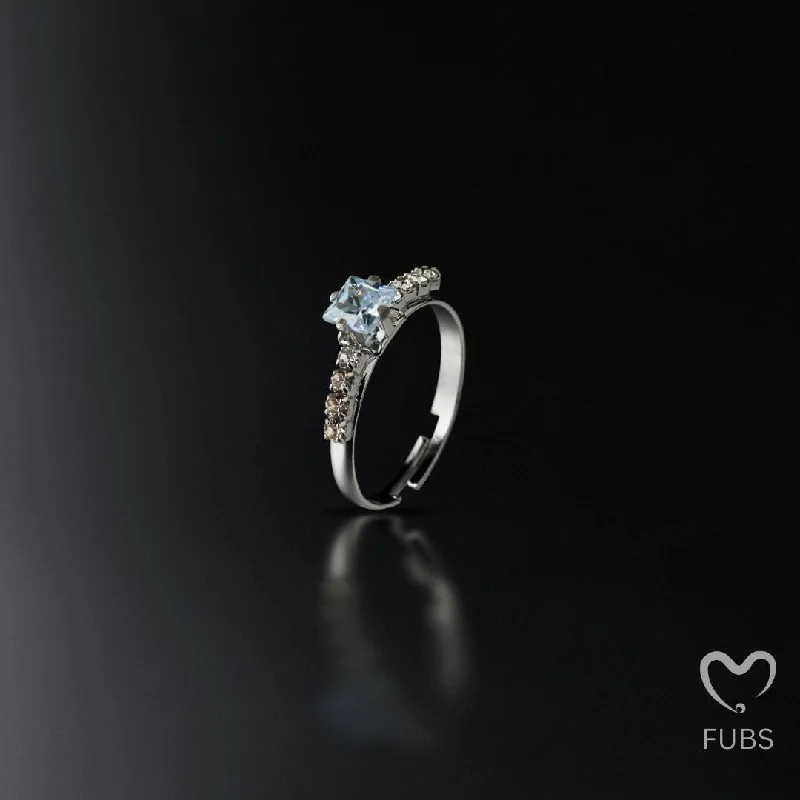 women classic rings -American Diamond Studded Adjustable Ring