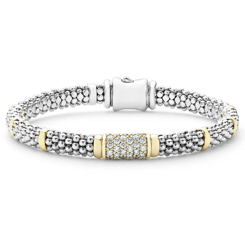 women luxury cuff bracelets -Signature Caviar Diamond Caviar Bracelet | 6mm