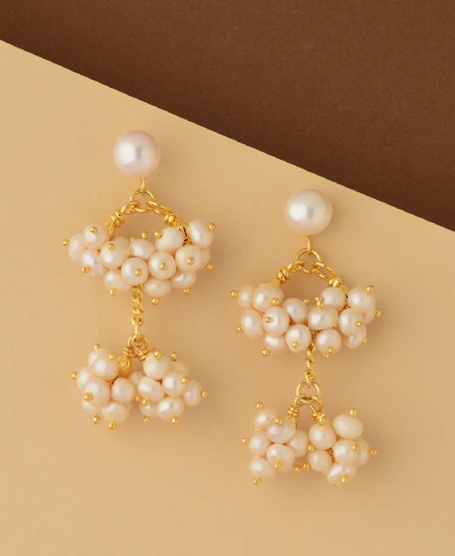 women heart-shaped earrings -Trendy Banjara Pearl Earring