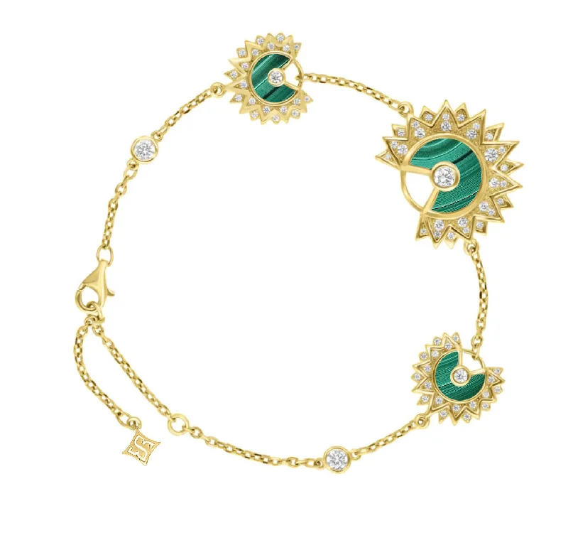 women thin bracelets -Malachite Sunshine Bracelet