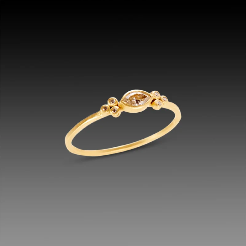 women ruby rings -Petite Marquise Flourish Band