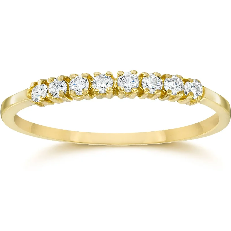 women modern luxury engagement rings -Diamond Ring 10K Yellow Gold