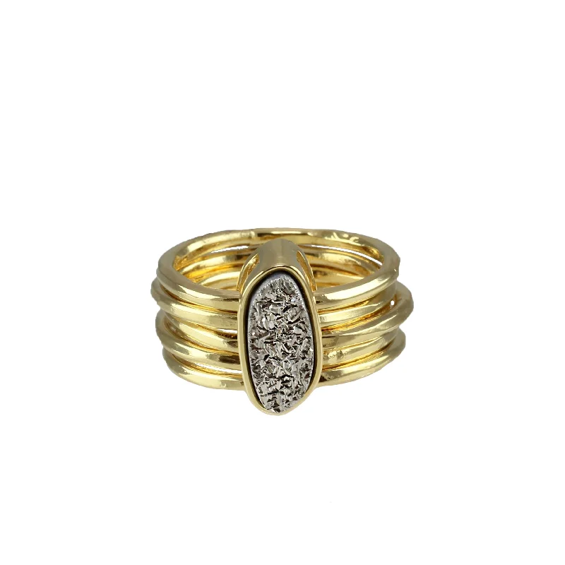 women art deco wedding bands -Tish Multiband Ring