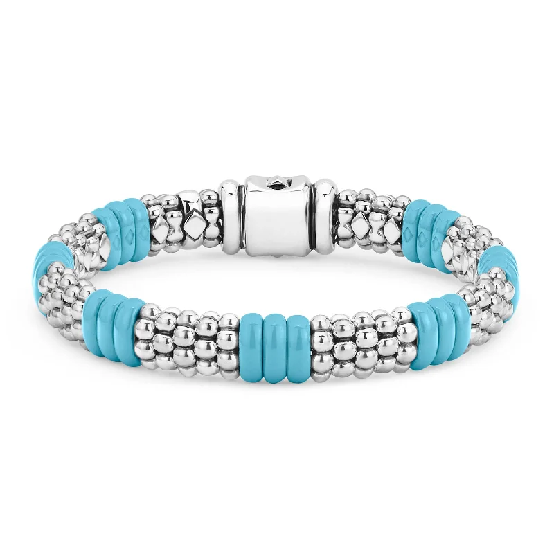 women classic bangles -Blue Caviar Blue Ceramic Caviar Beaded Bracelet | 9mm