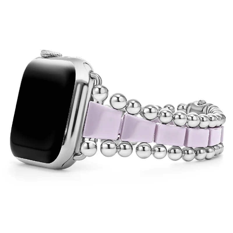 women personalized bracelets -Smart Caviar Lilac Ceramic and Stainless Steel Watch Bracelet-42-49mm