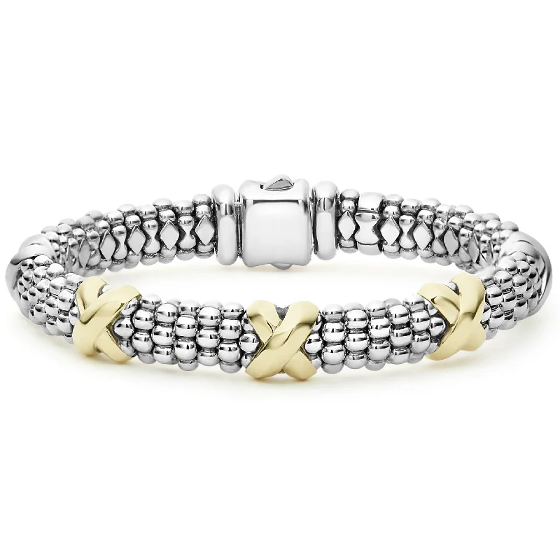 women floral bracelets -Embrace Five Station X Caviar Bracelet | 9mm