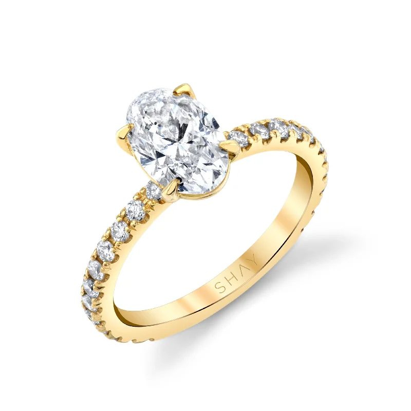 women gold engagement rings -DIAMOND OVAL SOLITAIRE RING