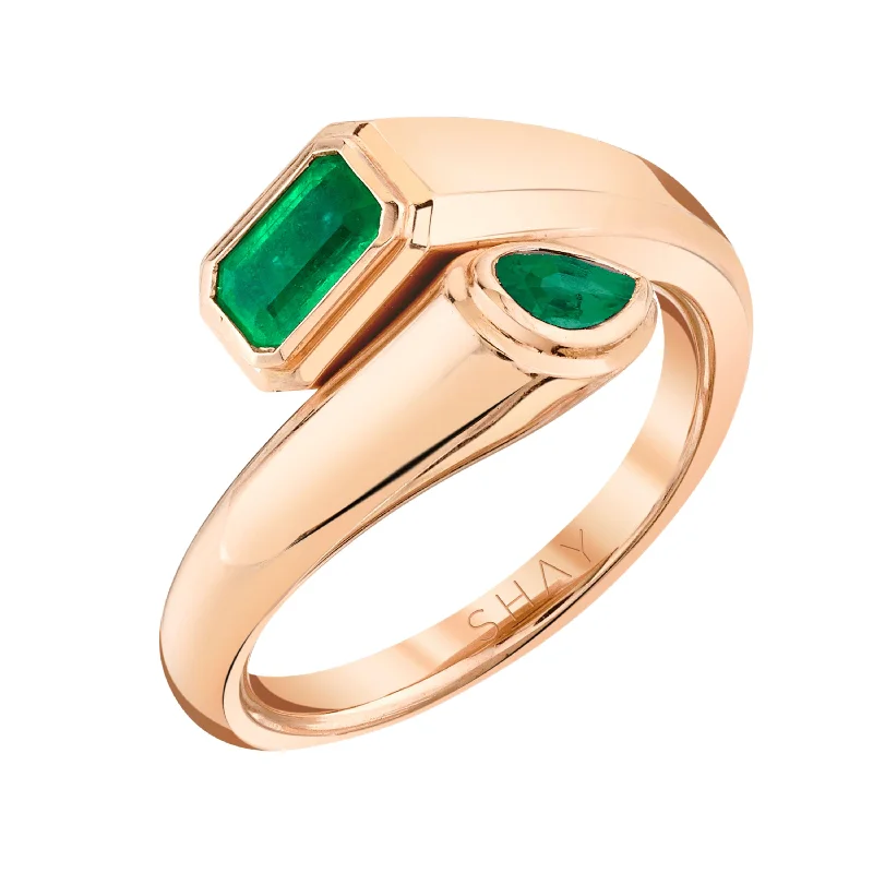 women engagement rings -EMERALD BYPASS PINKY RING