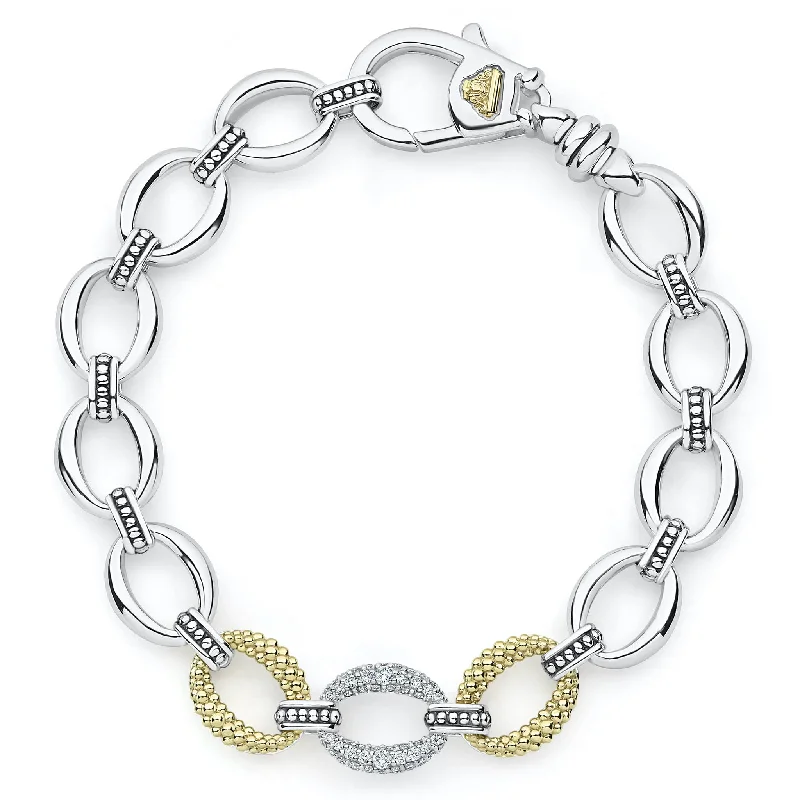 women birthstone bracelets -Caviar Lux Single Station Diamond Link Bracelet