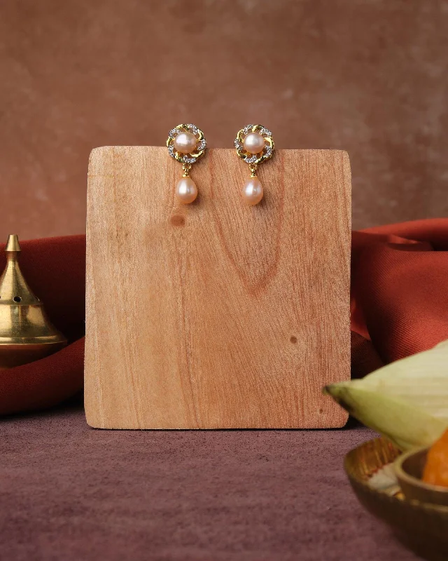 women contemporary earrings -Pretty Pearl Earring