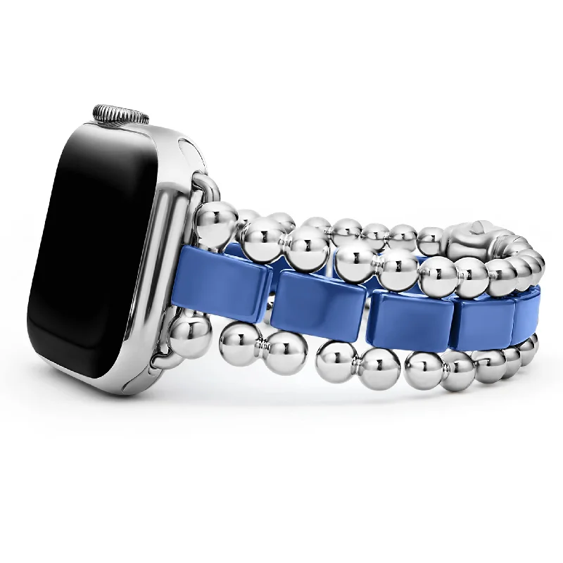 women fashion bangles -Smart Caviar Ultramarine Ceramic and Stainless Steel Watch Bracelet-38-45mm