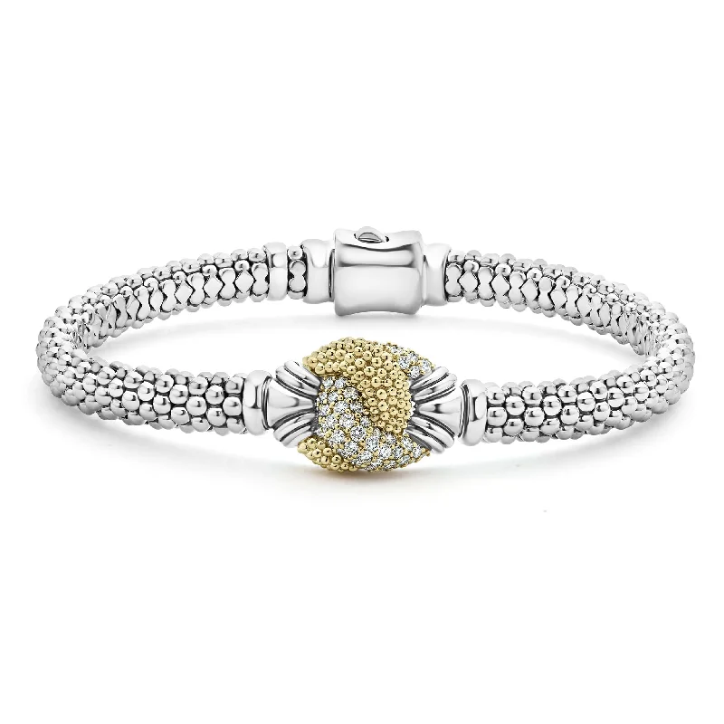 women minimalist bangles -Caviar Lux Caviar Diamond Knot Bracelet | 6mm