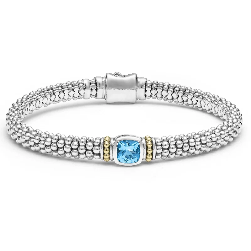 women crystal bangles -Rittenhouse Swiss Blue Topaz Caviar Bracelet | 6mm