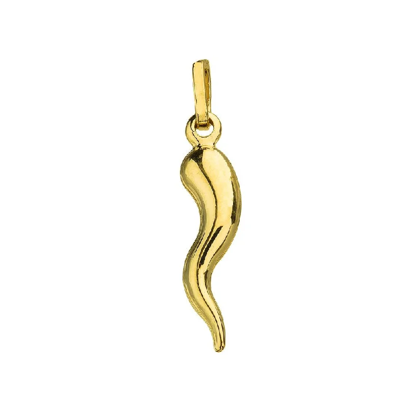 women pendant necklaces -Jewelry America Polished 14k Yellow Gold Simple Cornicello Horn Charm Pendant