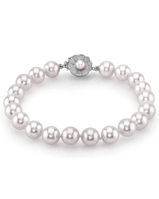 women oval bracelets -White South Sea Pearl Bracelet, 8.0-9.0mm