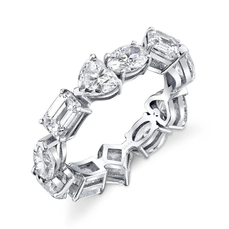 women delicate rings -MIXED DIAMOND ETERNITY BAND