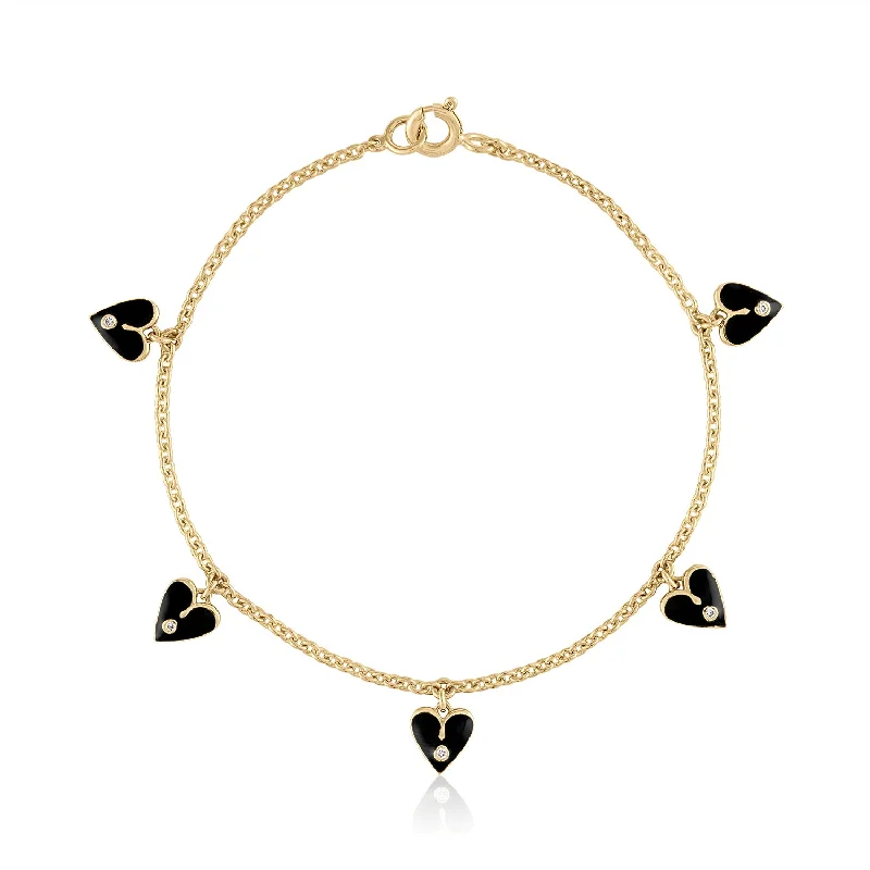 women gemstone bangles -DOLCE HEART DANGLE BRACELET