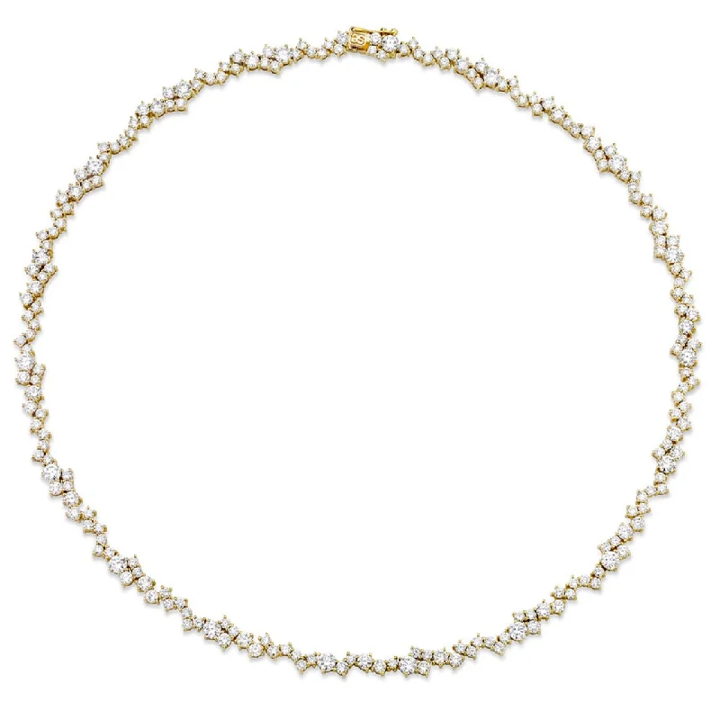 women chunky necklaces -Gold & Diamond Cocktail Eternity Necklace