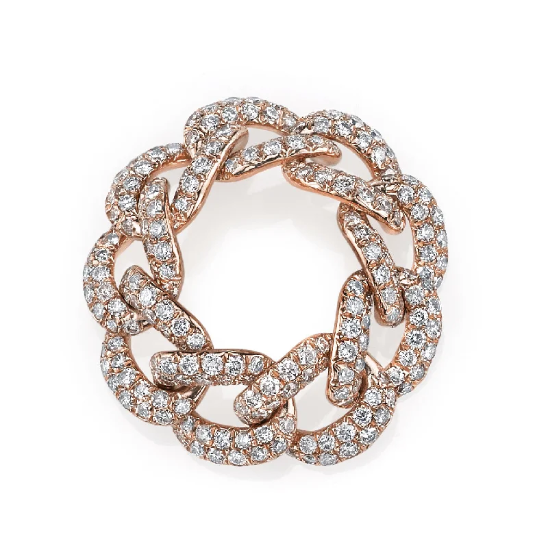 women two-tone rings -READY TO SHIP DIAMOND PAVE ESSENTIAL LINK RING