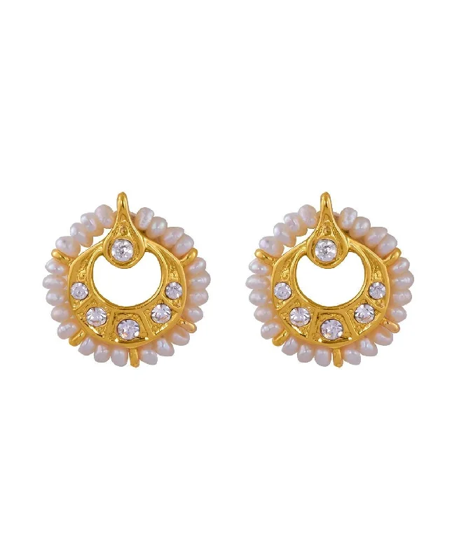 women ear cuff earrings -Real Pearl Earring