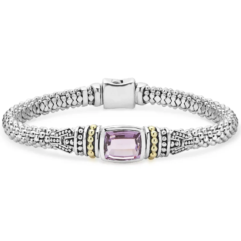 women bracelet bangles sets -Caviar Color Amethyst Caviar Bracelet | 6mm