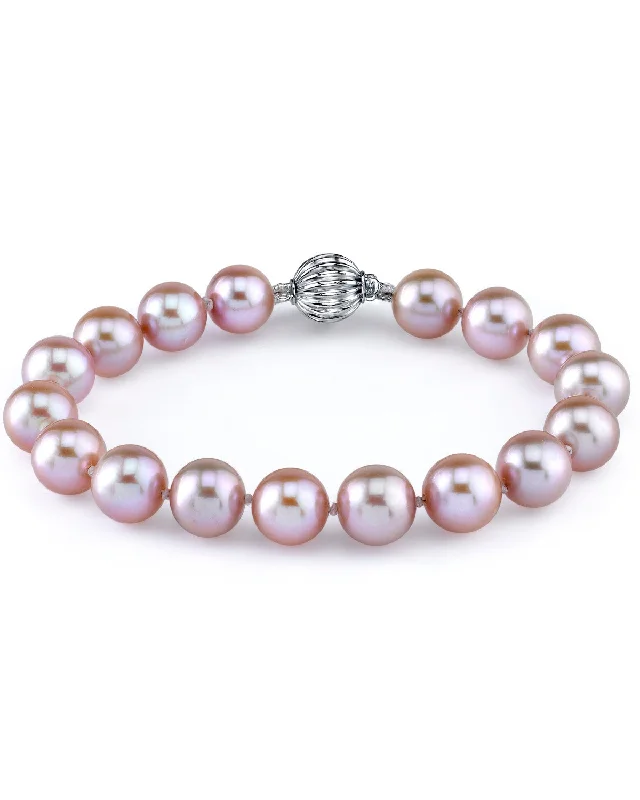 women double bangle bracelets -8.5-9.5mm Pink Freshwater Pearl Bracelet - AAAA Quality