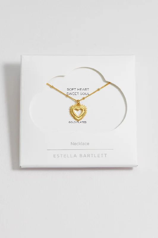 women engraved gold necklaces -Heartburst Pendant Necklace