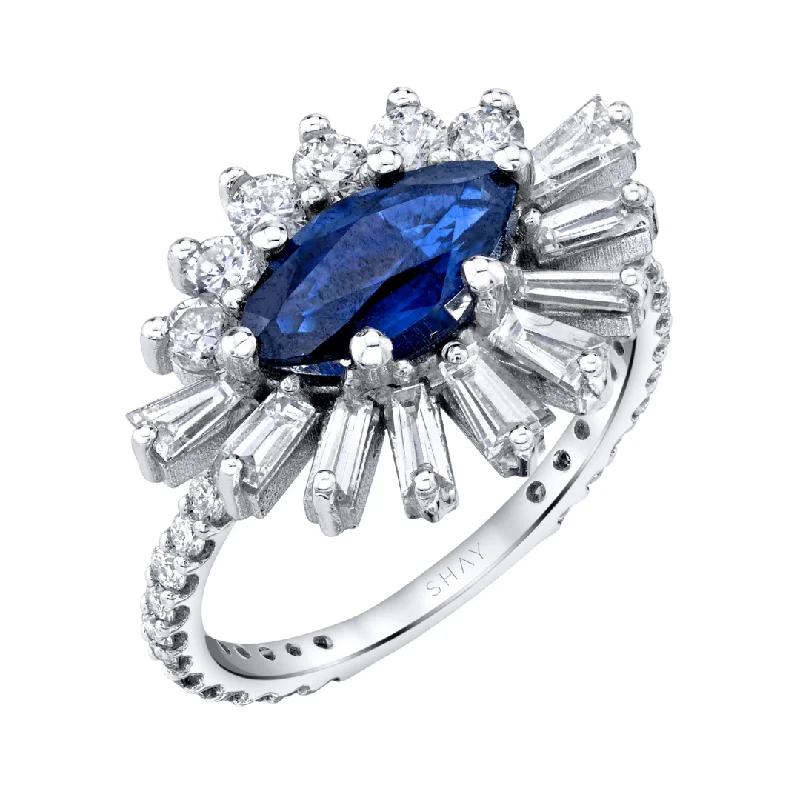 White Gold/Blue Sapphire