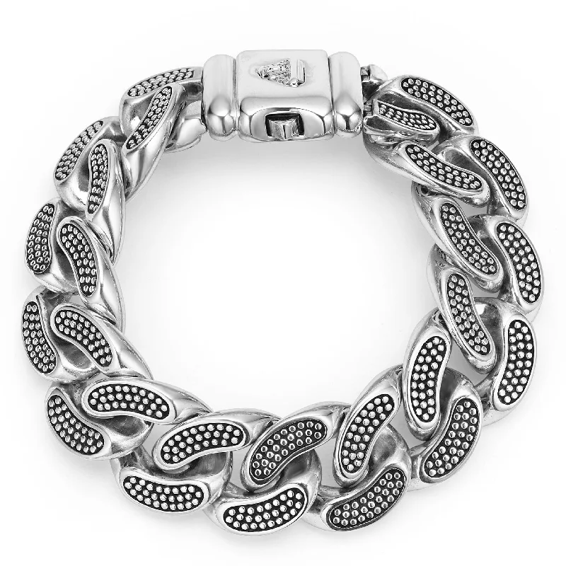 women leather bangles -Anthem Silver Curb Link Bracelet | 19mm